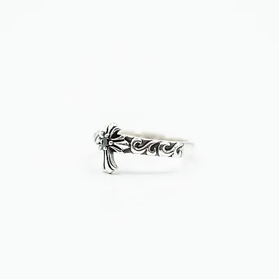 Inel slim cruciulita zirconiu negru Argint - 5