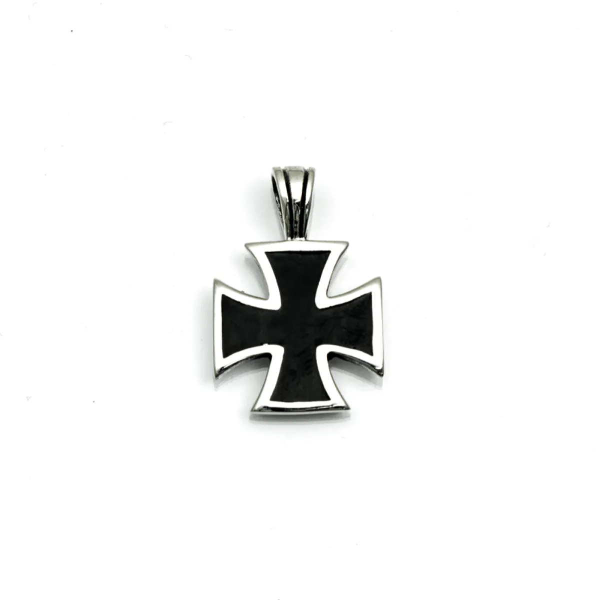 Pandantiv cruce simpla neagra Argint