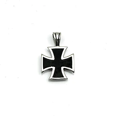 Pandantiv cruce simpla neagra Argint - 1