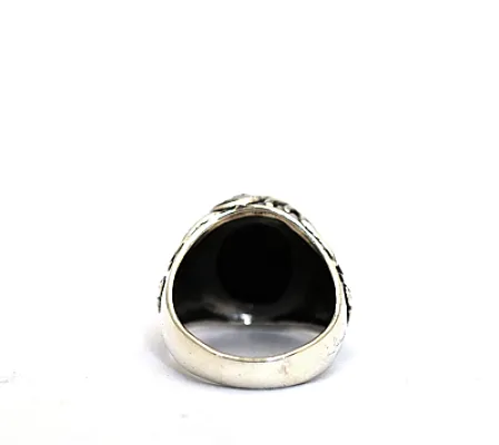 Inel gotic onix crin Argint - 3