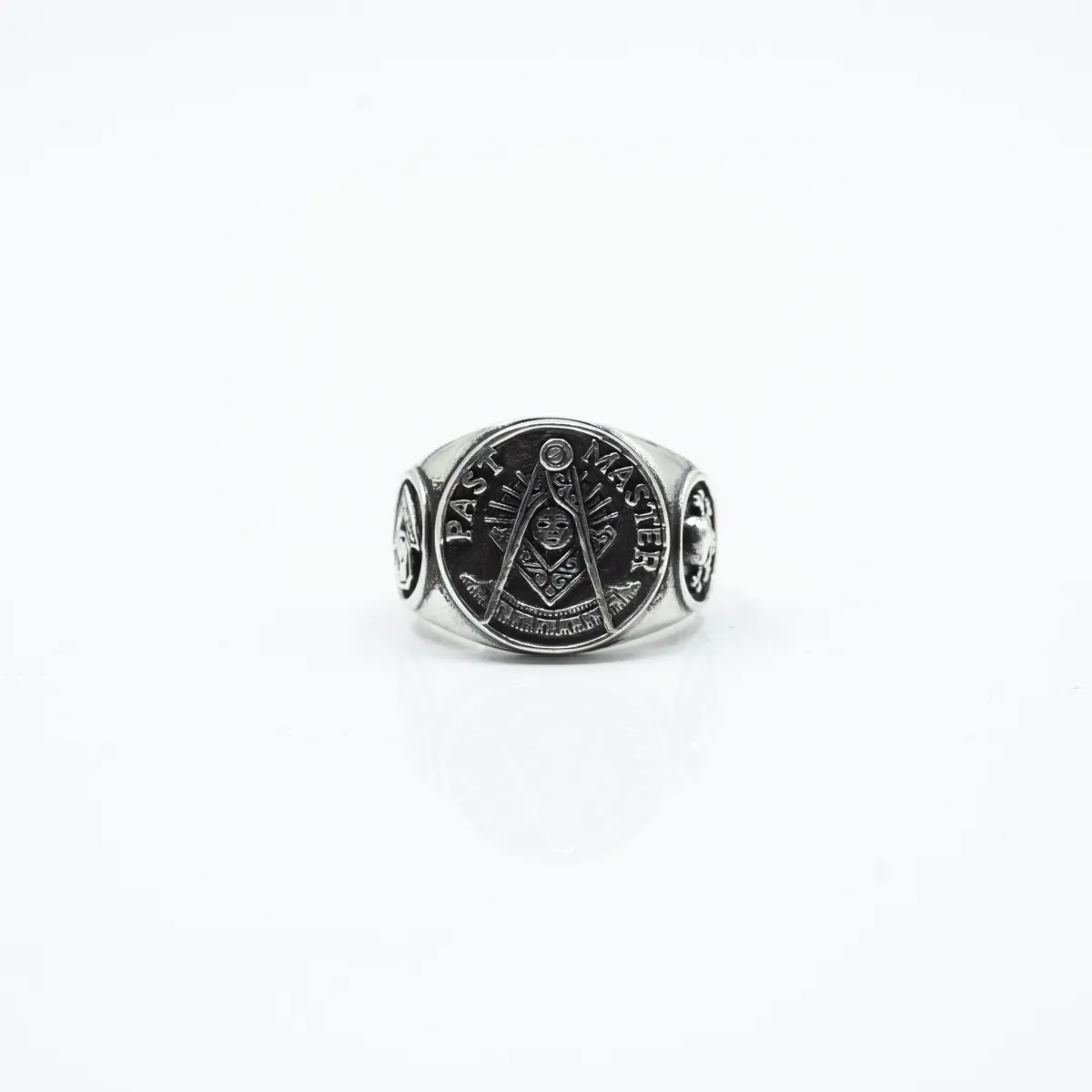Inel masonic echer si compas Argint