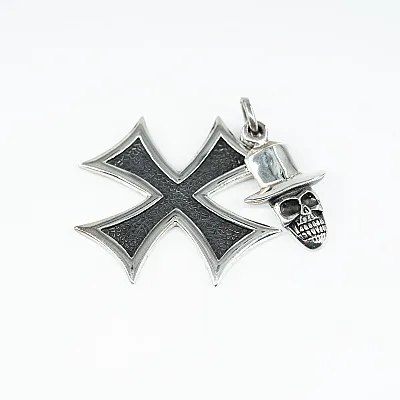 Pandantiv cruce xl craniu Argint - 2