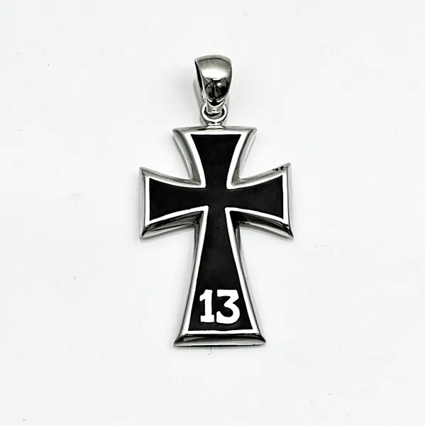 Pandantiv cruce neagra 13 Argint