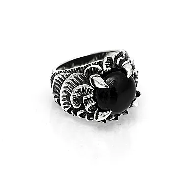 Inel gheare dragon negru Argint - 2