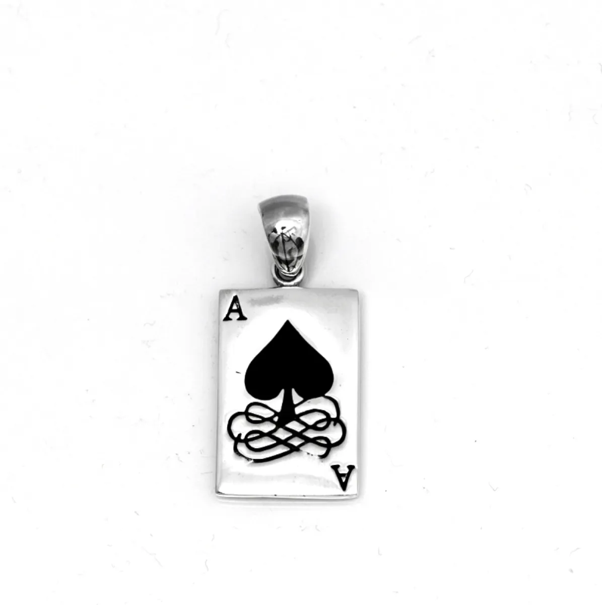 Pandantiv carte as de pica Argint