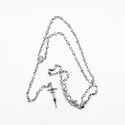 Colier tip rozariu cruce Argint - 5