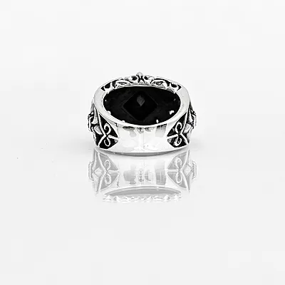Inel broderie fleur de lys black Argint - 3