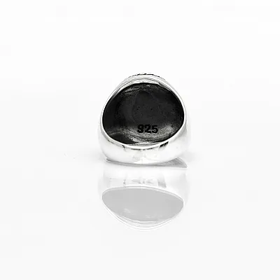 Inel oval corabie cu vele Argint - 3