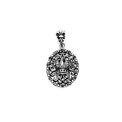Pandantiv oval coronana c.z.negre Argint - 1