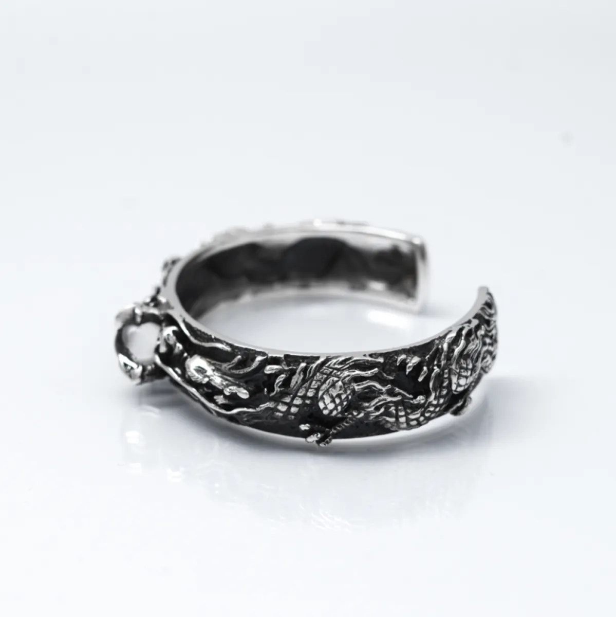 Bratara fixa doi dragoni bila Argint