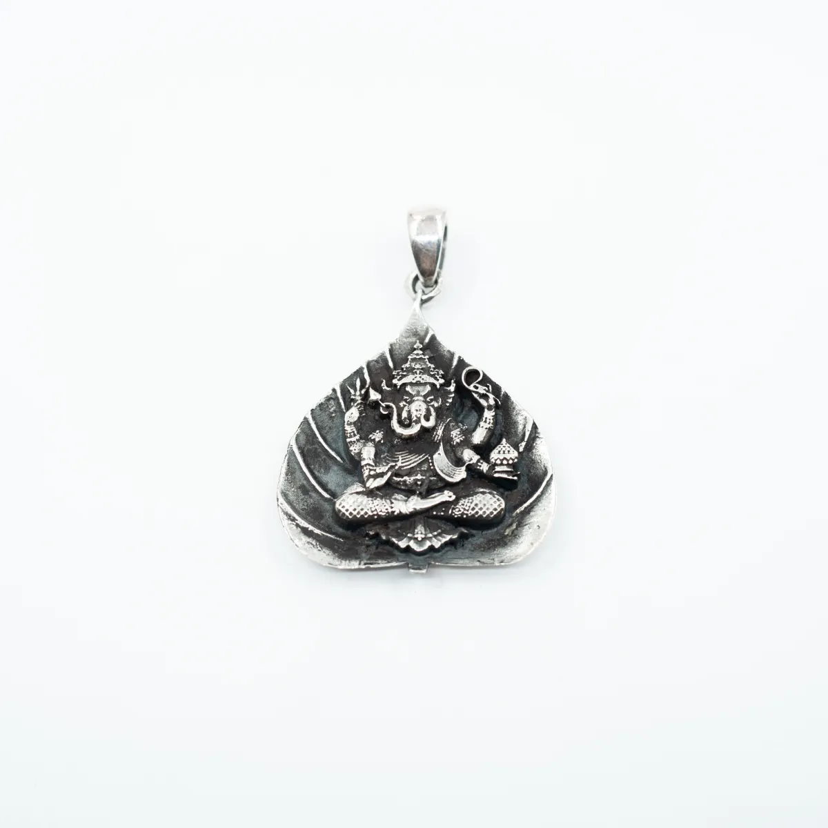 Pandantiv frunza de lotus Ganesha Argint