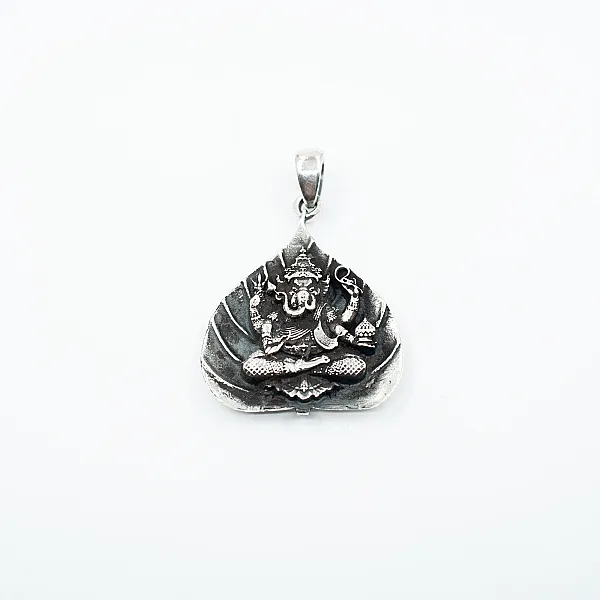 Pandantiv frunza de lotus Ganesha Argint