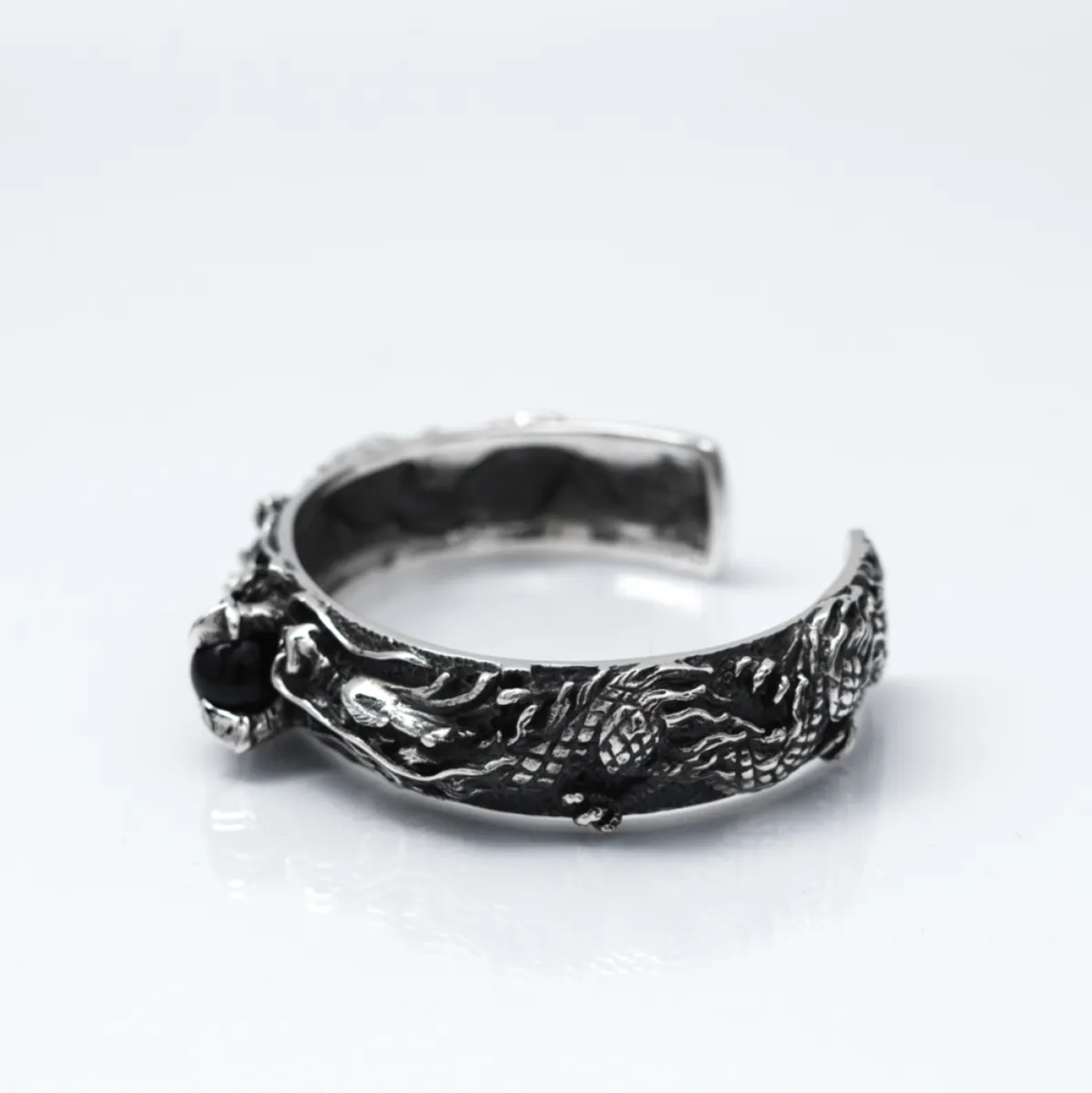 Bratara fixa doi dragoni bila Argint