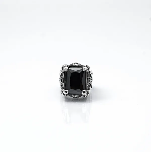 Inel gotic topor viking negru Argint