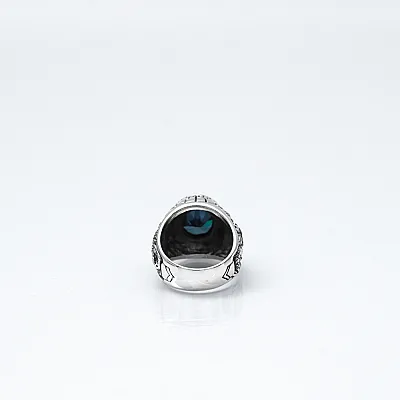 Inel gotic dragon vultur bleu Argint - 3