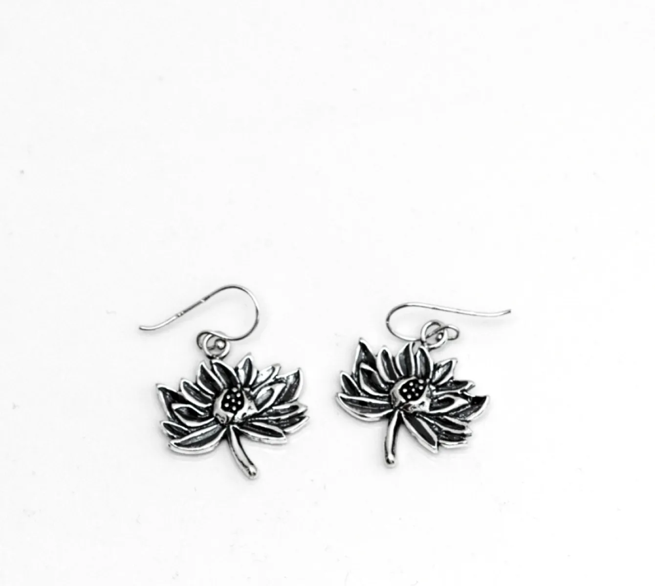 Cercei floare de lotus Argint
