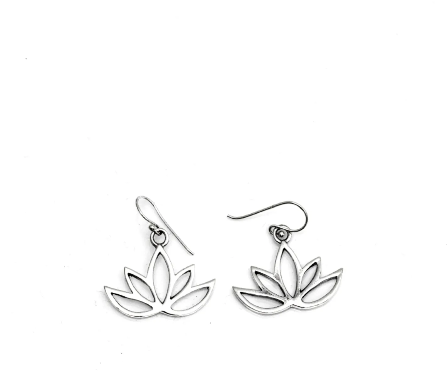 Cercei contur floare de lotus Argint