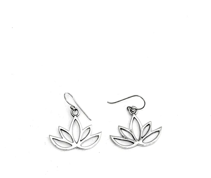 Cercei contur floare de lotus Argint
