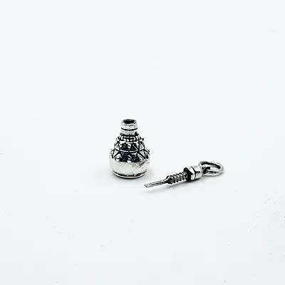 Pandantiv sticluta parfum s romb Argint - 3