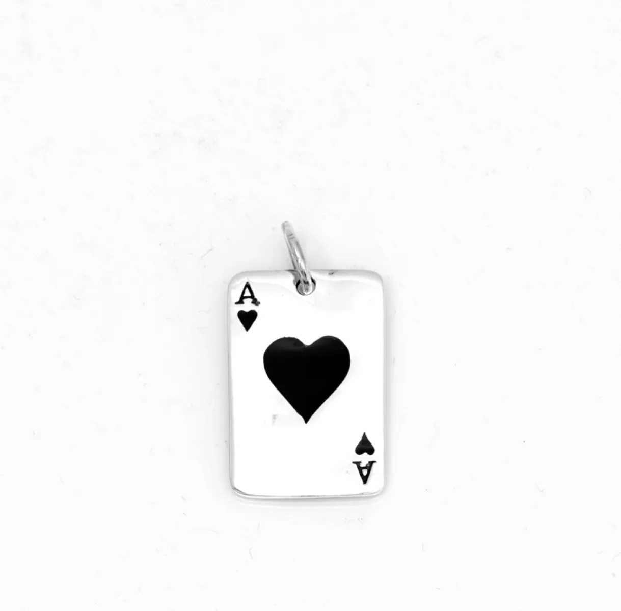 Pandantiv carte as inima neagra Argint