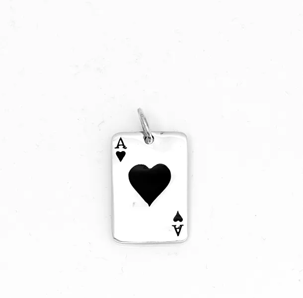 Pandantiv carte as inima neagra Argint