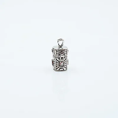 Pandantiv caseta cilindru broderie piatra Argint - 8