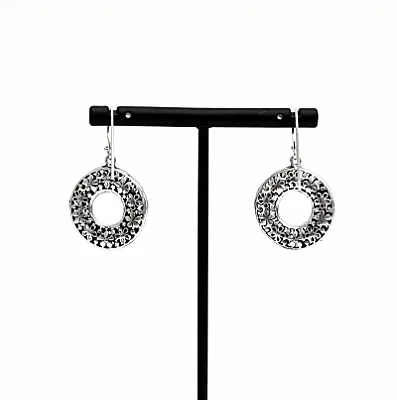 Cercei cerc gol floral Argint - 2