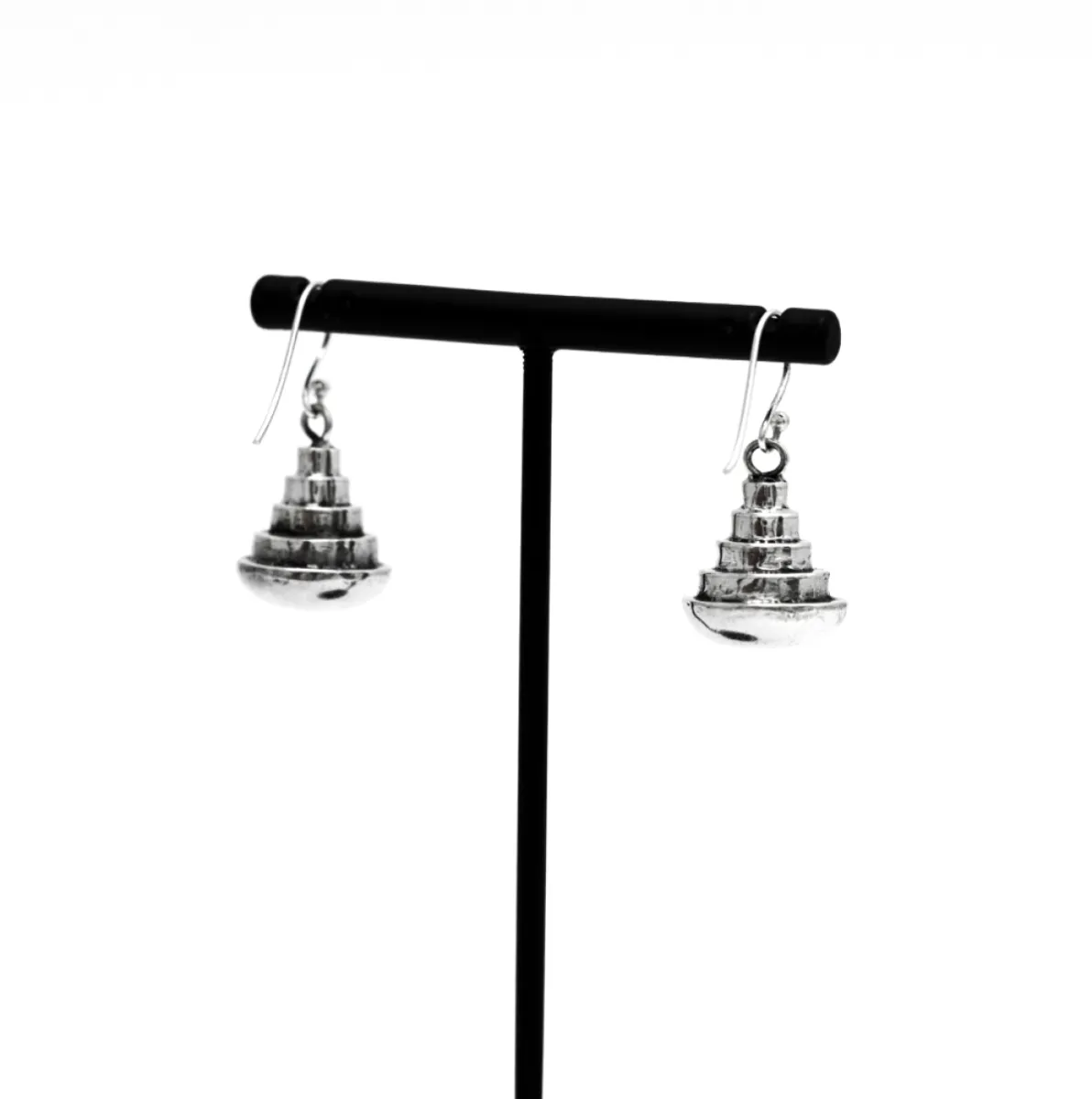 Cercei triunghiular tip pagoda Argint