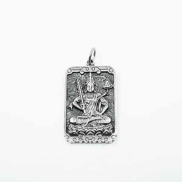 Pandantiv placuta Akasagarbha mantra Argint