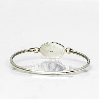 Bratara fixa banut oval simplu Argint - 3