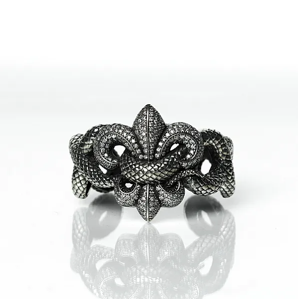 Bratara sarpe Fleur de Lys Argint