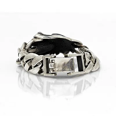 Bratara zale cuban cap tigru Argint - 3