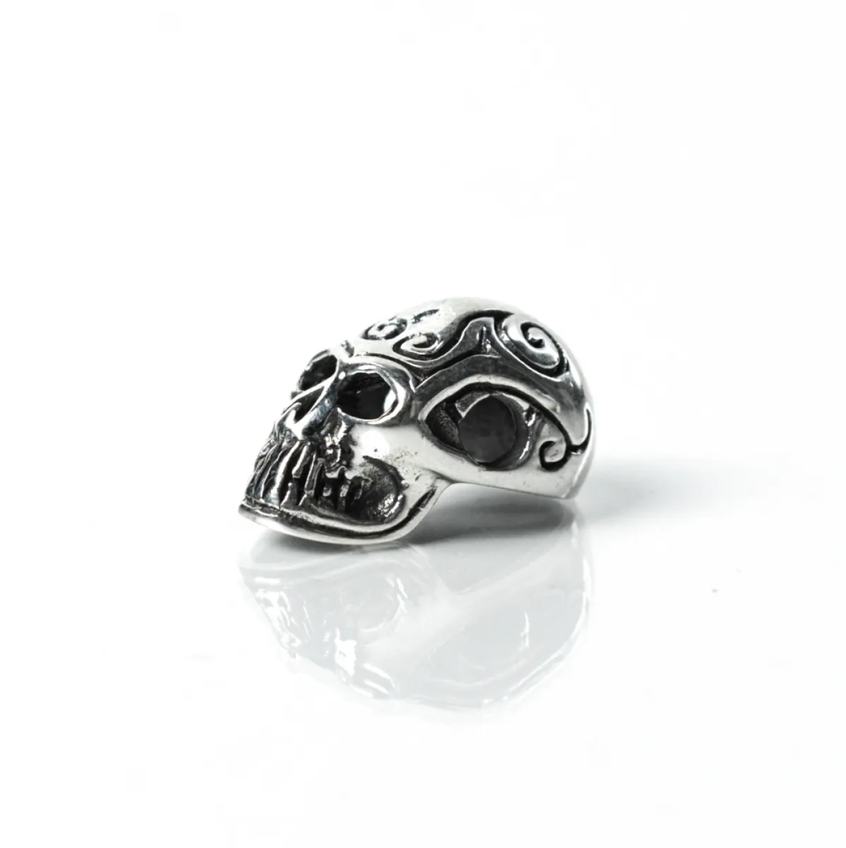 Pandantiv craniu lung decor gotic Argint