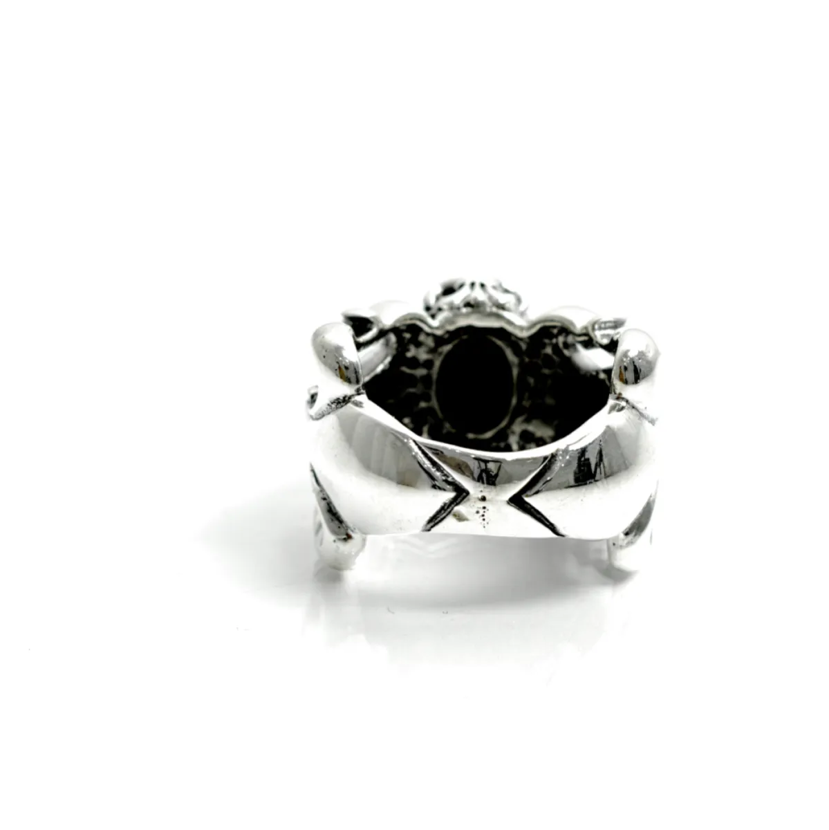 Inel gotic crin imperial onix Argint