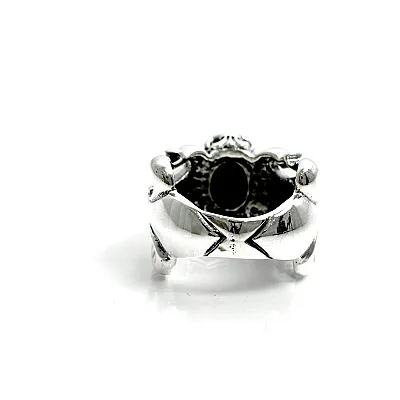 Inel gotic crin imperial onix Argint - 3