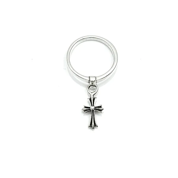 Inel slim cruce gotica flexibila Argint