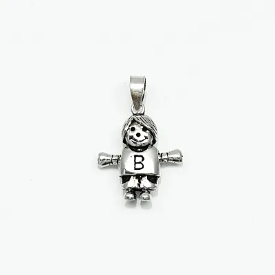 Pandantiv flexibil baietel B Argint - 1