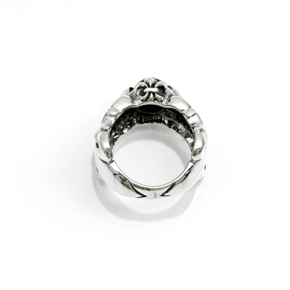 Inel gotic crin imperial onix Argint