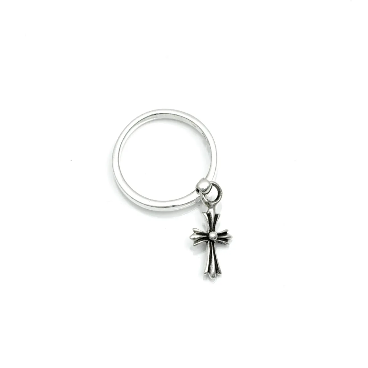 Inel slim cruce gotica flexibila Argint