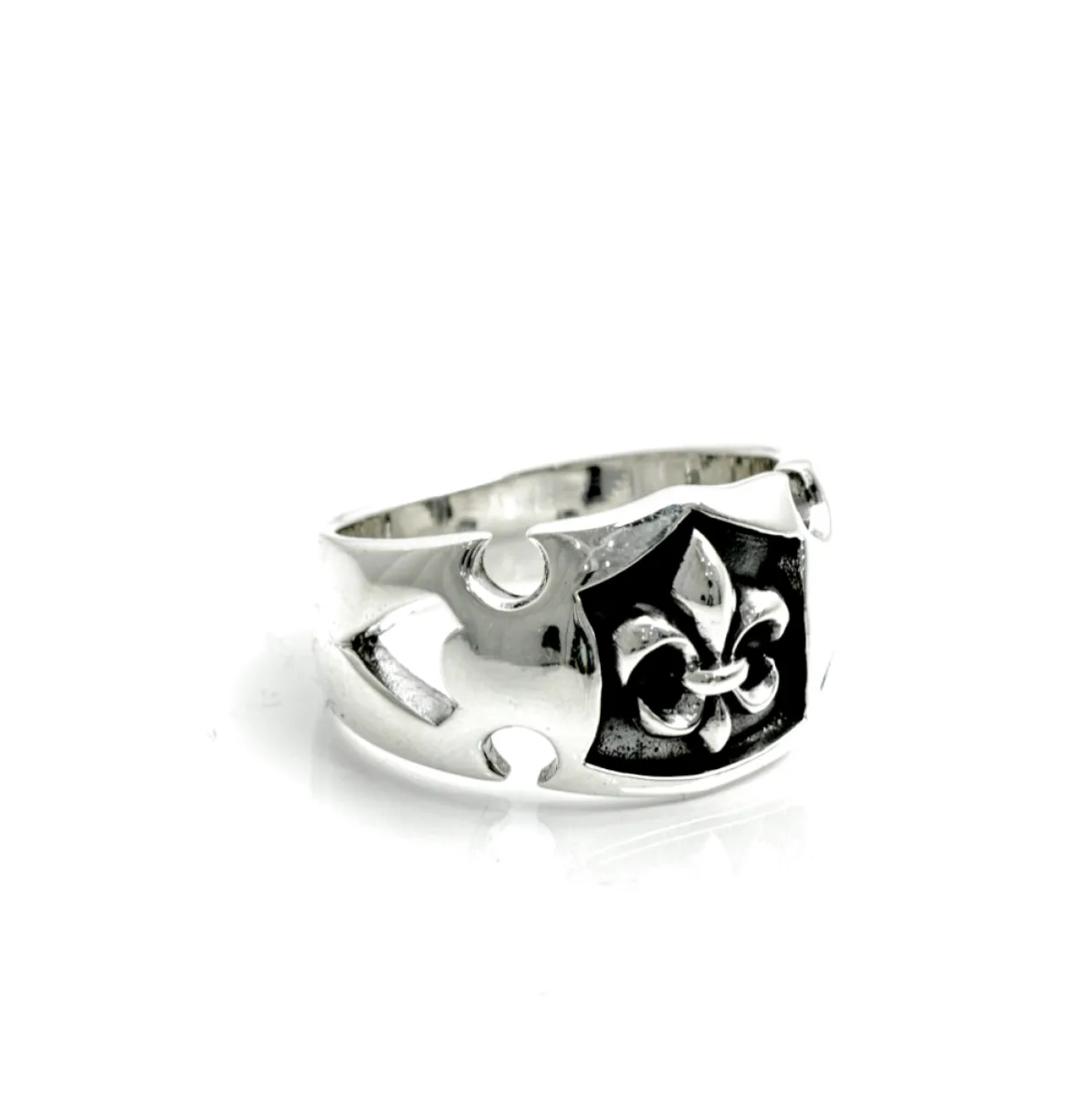 Inel gotic patrat crin imperial Argint
