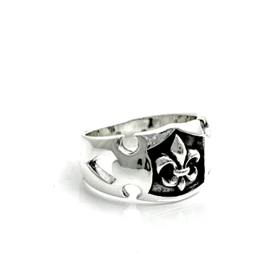 Inel gotic patrat crin imperial Argint - 4