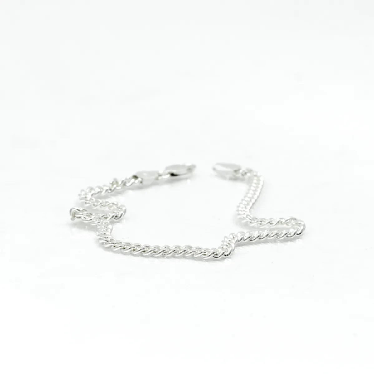 Bratara zale cuban dreptunghiulare 3mm Argint