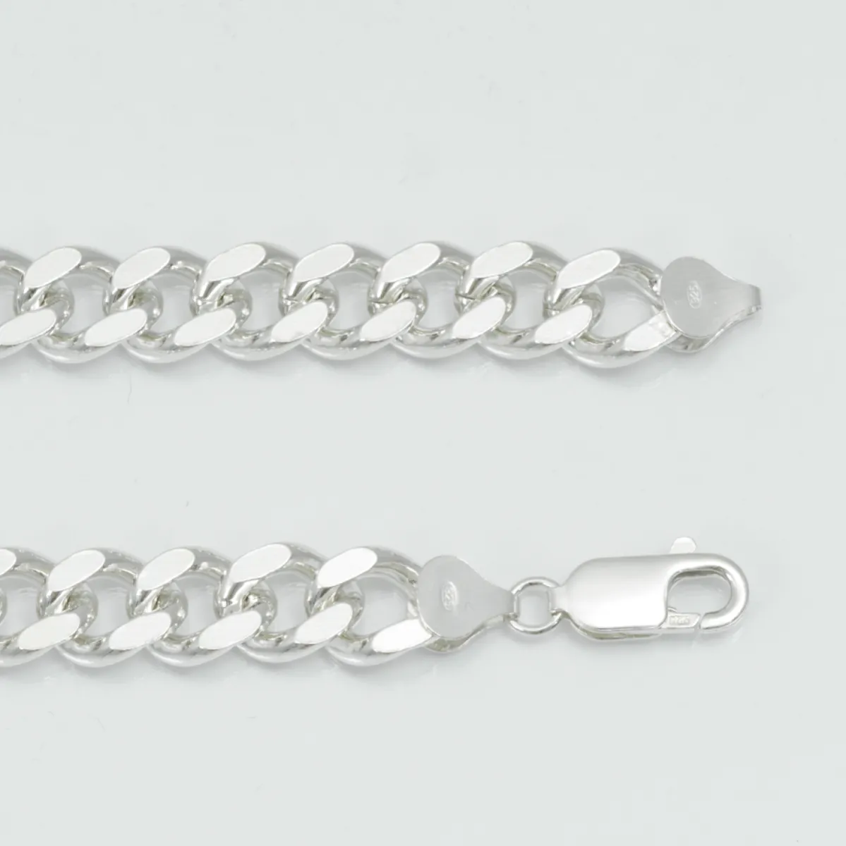 Lant cuban dreptunghiular 10mm Argint