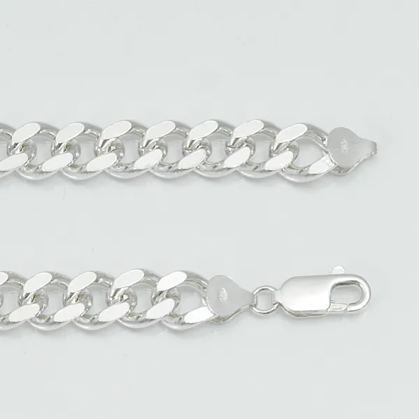 Lant cuban dreptunghiular 10mm Argint