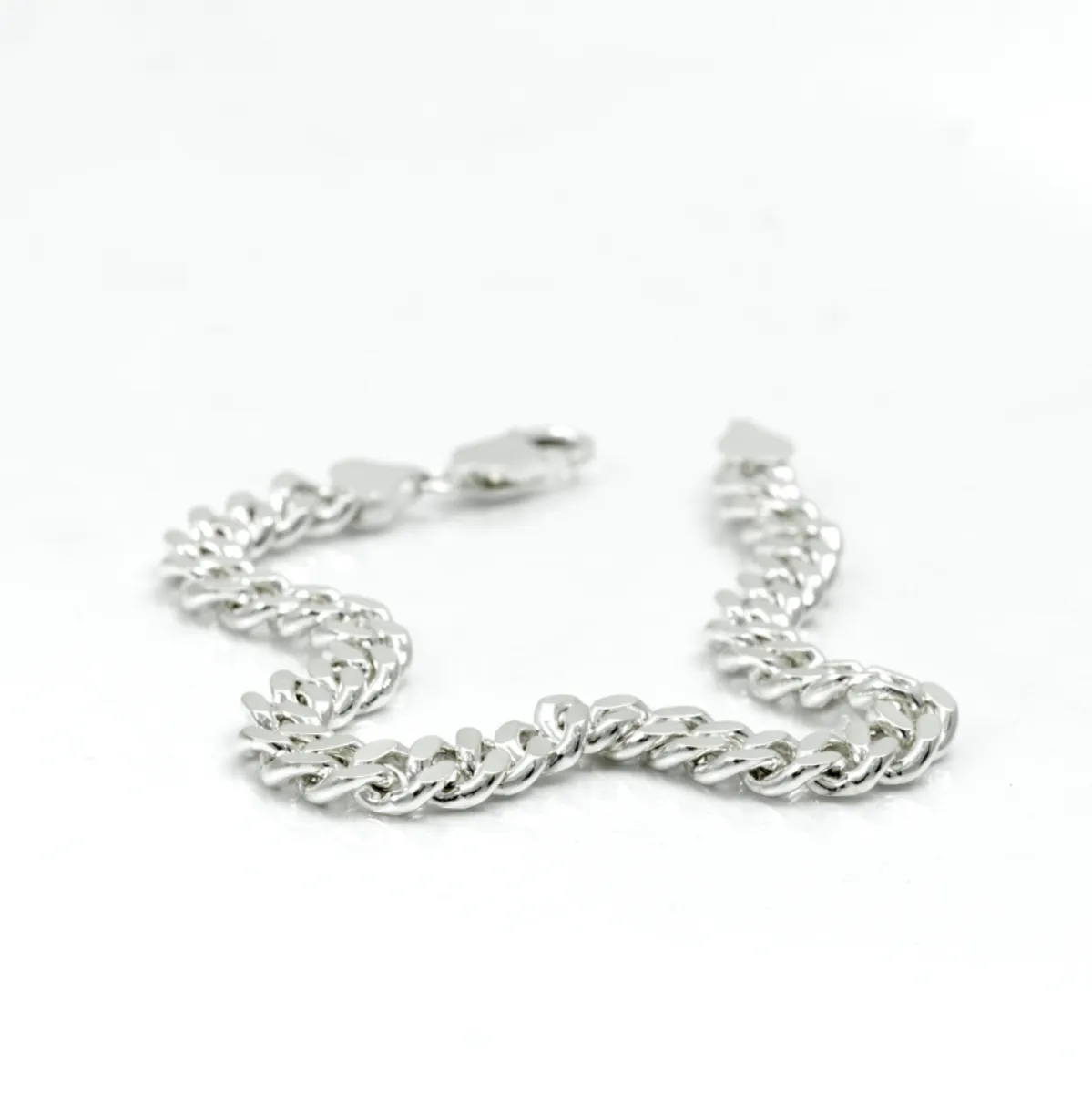 Bratara zale cuban dreptunghiulare 8mm Argint