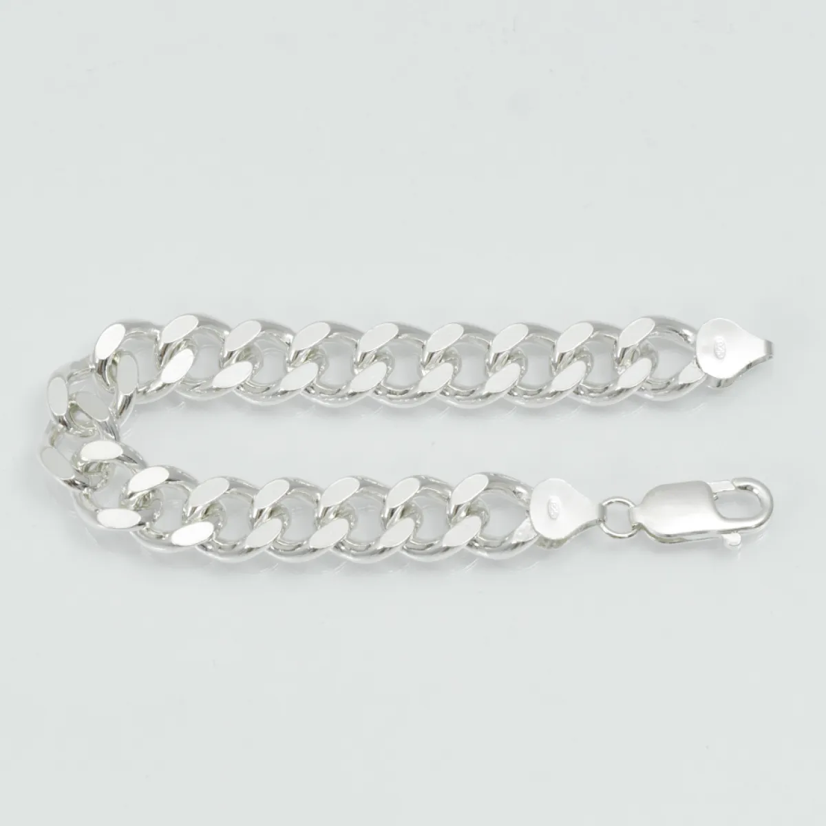 Bratara zale cuban dreptunghiulare 10mm Argint