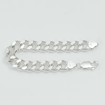 Bratara zale cuban dreptunghiulare 10mm Argint - 3