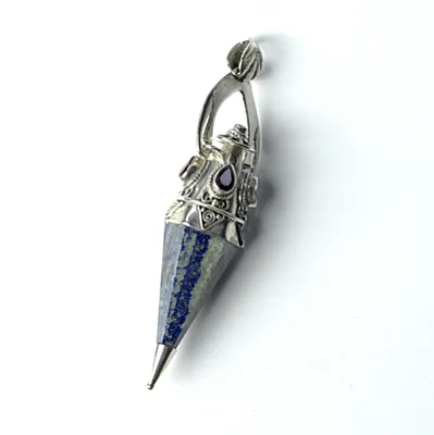 Pandantiv pendul cuarz lapis.granat nr.34 Argint - 3