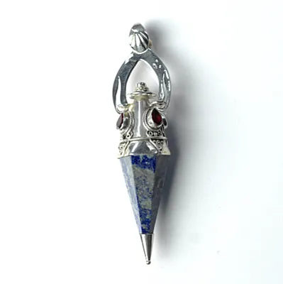 Pandantiv pendul cuarz lapis.granat nr.34 Argint - 1