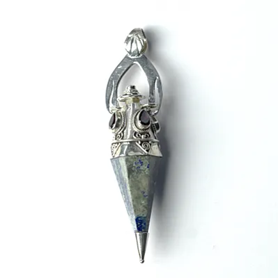 Pandantiv pendul cuarz lapis.granat nr.34 Argint - 4